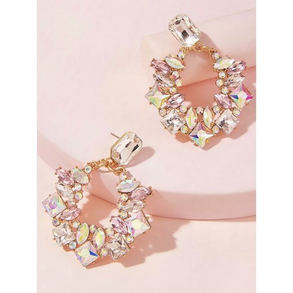 Jewelry - Rhinestone Earrings BIG STATEMENT PARTY FORMAL SPARKLE CRYSTALS FUN LUXURY GLAM